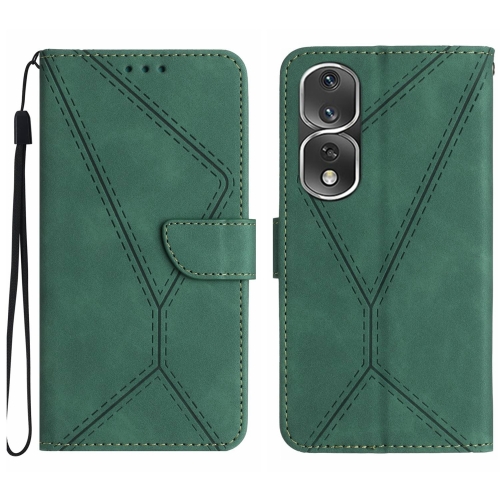 

For Honor 80 Pro Stitching Embossed Leather Phone Case(Green)