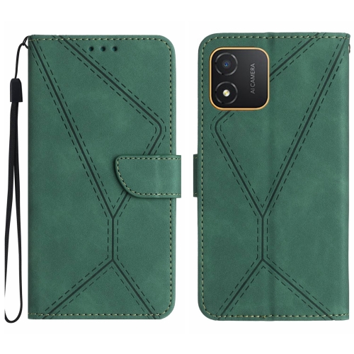 

For Honor X5 4G Stitching Embossed Leather Phone Case(Green)