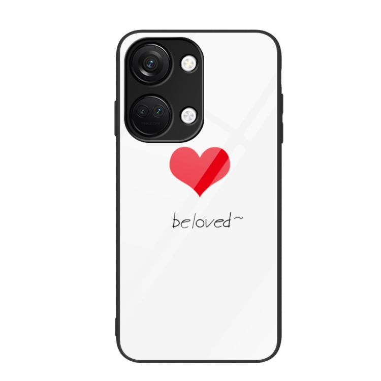 

For OnePlus Ace 2V Colorful Painted Glass Phone Case(Red Heart)