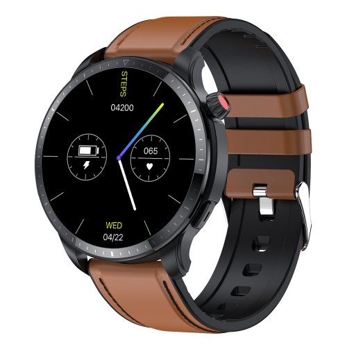 

T52 1.39 inch IP67 Waterproof Leather Band Smart Watch Supports Bluetooth Call / Blood Oxygen / Body Temperature Monitoring(Brown)