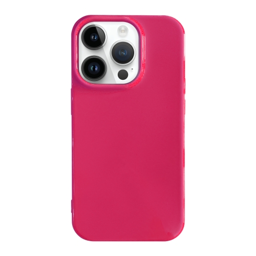 

For iPhone 14 Pro Shockproof Solid Color TPU Phone Case(Rose Red)