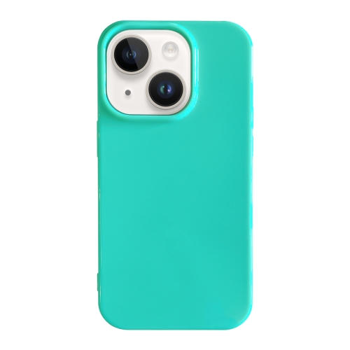 

For iPhone 14 Plus Shockproof Solid Color TPU Phone Case(Glacier Green)
