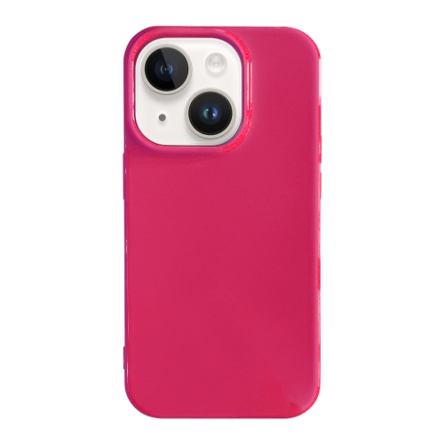 For iPhone 14 Plus Shockproof Solid Color TPU Phone Case(Rose Red)