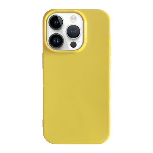 

For iPhone 14 Pro Max Shockproof Solid Color TPU Phone Case(Yellow)