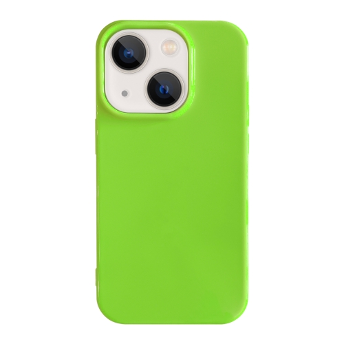 

For iPhone 13 Shockproof Solid Color TPU Phone Case(Fluorescent Green)