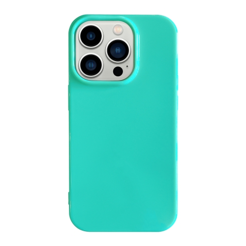 

For iPhone 13 Pro Max Shockproof Solid Color TPU Phone Case(Glacier Green)