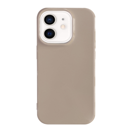 

For iPhone 12 Shockproof Solid Color TPU Phone Case(Khaki)