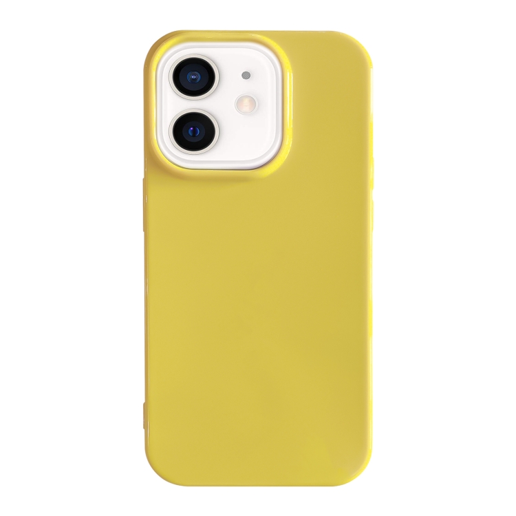 

For iPhone 12 Shockproof Solid Color TPU Phone Case(Yellow)