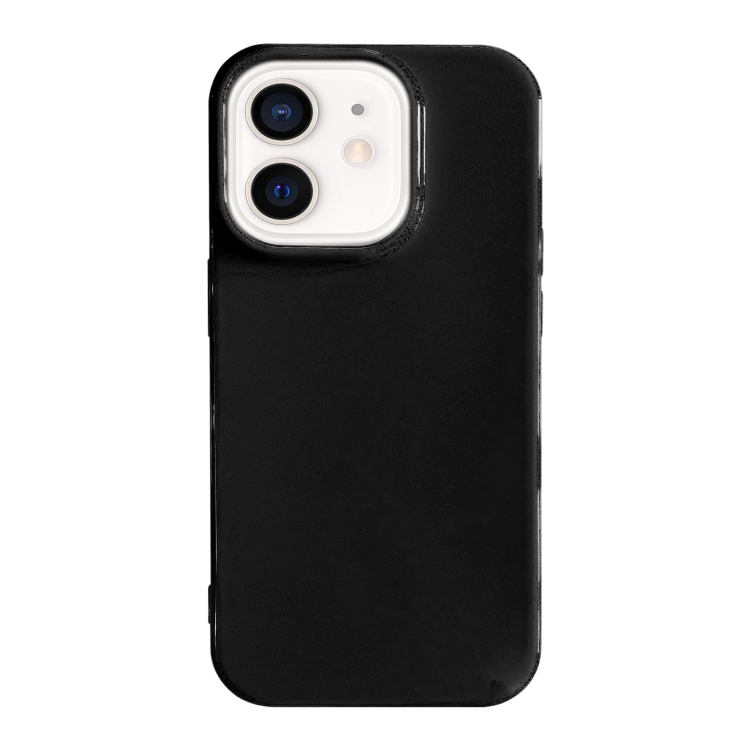 

For iPhone 12 Shockproof Solid Color TPU Phone Case(Black)