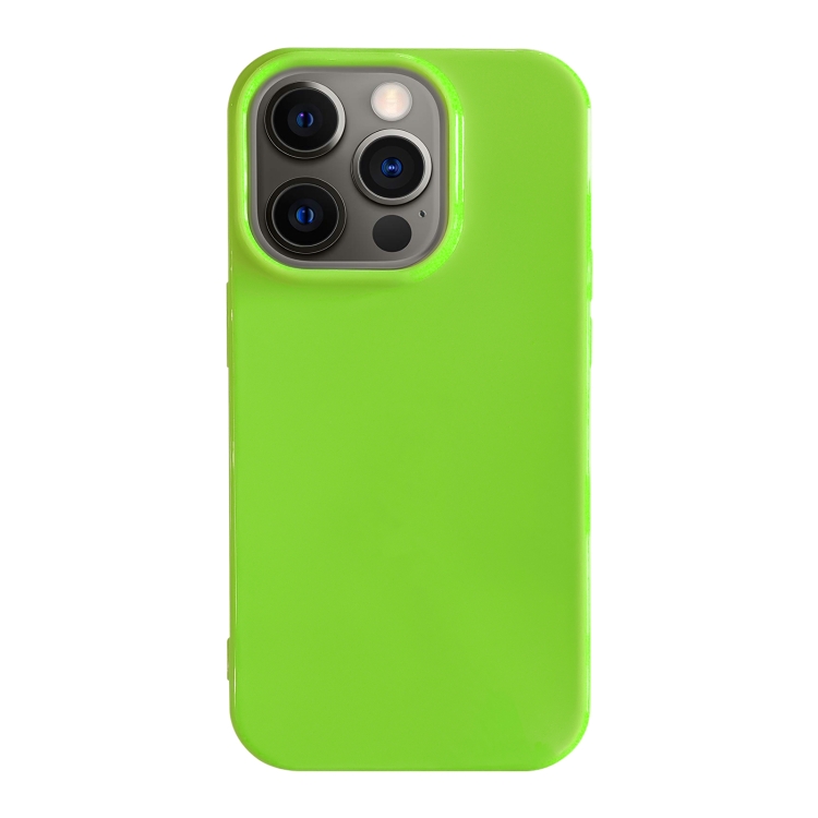 

For iPhone 12 Pro Shockproof Solid Color TPU Phone Case(Fluorescent Green)