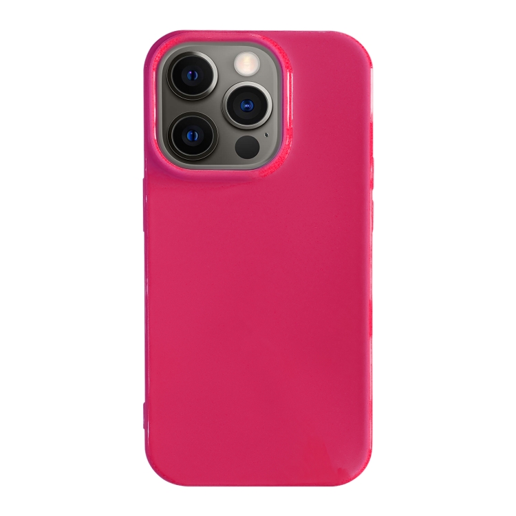 

For iPhone 12 Pro Shockproof Solid Color TPU Phone Case(Rose Red)