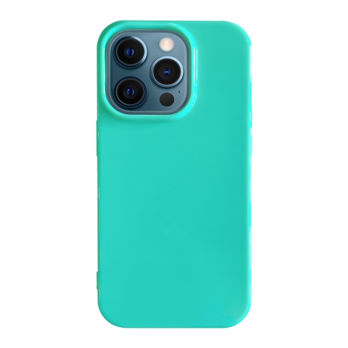 

For iPhone 12 Pro Max Shockproof Solid Color TPU Phone Case(Glacier Green)