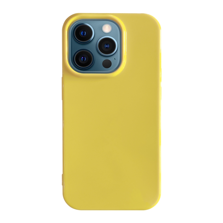 

For iPhone 12 Pro Max Shockproof Solid Color TPU Phone Case(Yellow)