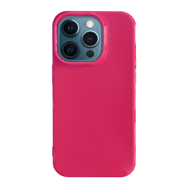 

For iPhone 12 Pro Max Shockproof Solid Color TPU Phone Case(Rose Red)
