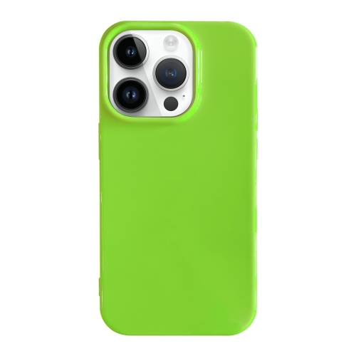 

For iPhone 15 Pro Max Shockproof Solid Color TPU Phone Case(Fluorescent Green)
