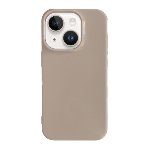 

For iPhone 15 Plus Shockproof Solid Color TPU Phone Case(Khaki)