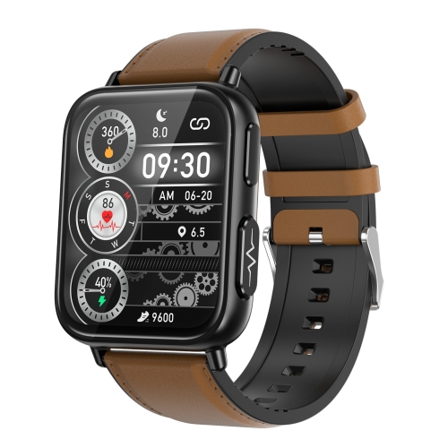 

TK10 1.91 inch IP68 Waterproof Leather Band Smart Watch Supports AI Medical Diagnosis/ Blood Oxygen / Body Temperature Monitoring(Brown)