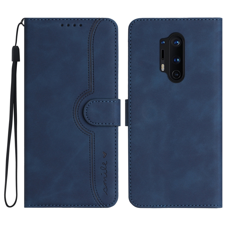 

For OnePlus 8 Pro Heart Pattern Skin Feel Leather Phone Case(Royal Blue)