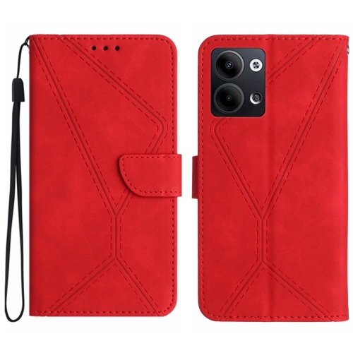 

For OPPO Reno9/Reno9 Pro 5G Stitching Embossed Leather Phone Case(Red)