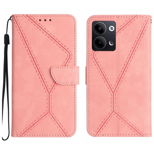 

For OPPO Reno9/Reno9 Pro 5G Stitching Embossed Leather Phone Case(Pink)