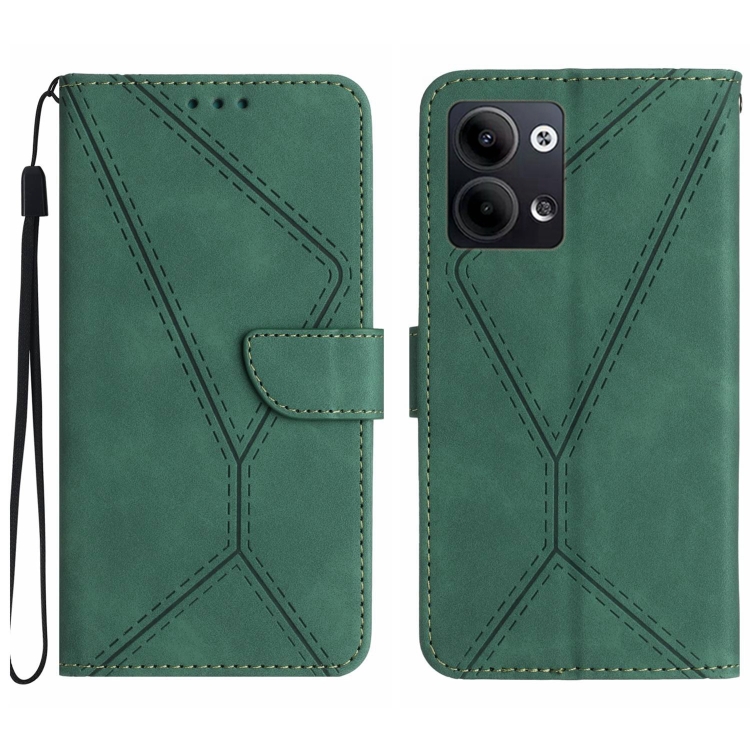 

For OPPO Reno9/Reno9 Pro 5G Stitching Embossed Leather Phone Case(Green)