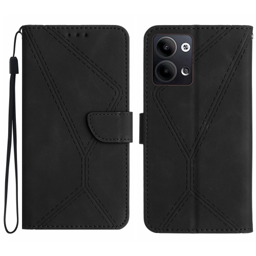 

For OPPO Reno9/Reno9 Pro 5G Stitching Embossed Leather Phone Case(Black)