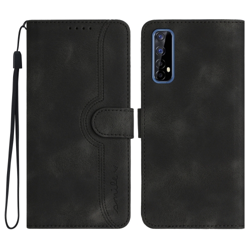 

For Realme 7/Narzo 20 Pro Heart Pattern Skin Feel Leather Phone Case(Black)