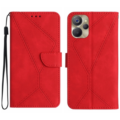 

For Realme 10 5G / 9i 5G Stitching Embossed Leather Phone Case(Red)