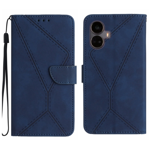 

For Realme 10 Pro+ Stitching Embossed Leather Phone Case(Blue)