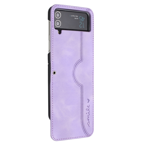 

For Samsung Galaxy Z Flip4 5G Heart Pattern Skin Feel Leather Phone Case(Purple)