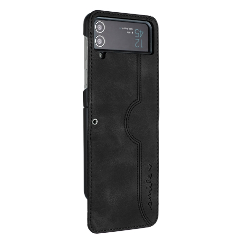 

For Samsung Galaxy Z Flip4 5G Heart Pattern Skin Feel Leather Phone Case(Black)