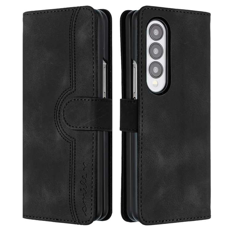 

For Samsung Galaxy Z Fold3 5G Heart Pattern Skin Feel Leather Phone Case(Black)
