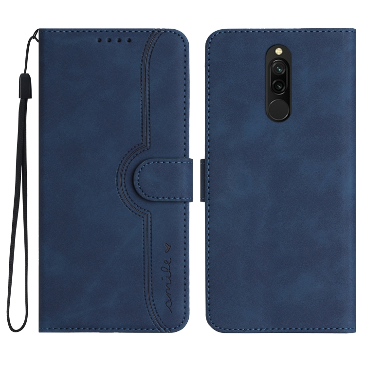 

For Xiaomi Redmi 8 Heart Pattern Skin Feel Leather Phone Case(Royal Blue)