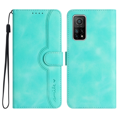 

For Xiaomi Mi 10T 5G/10T Pro 5G Heart Pattern Skin Feel Leather Phone Case(Light Blue)