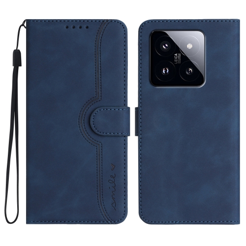 

For Xiaomi 14 Pro Heart Pattern Skin Feel Leather Phone Case(Royal Blue)