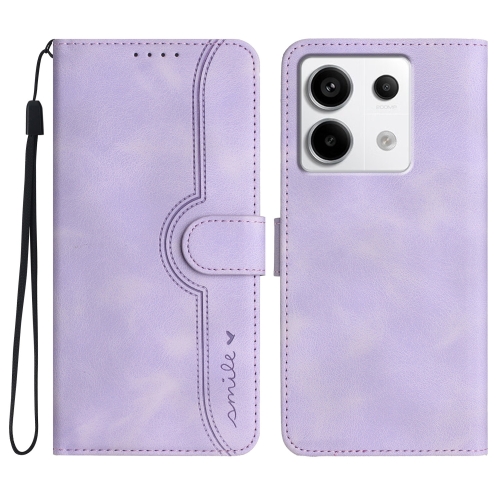 

For Xiaomi Redmi Note 13 Pro 4G Heart Pattern Skin Feel Leather Phone Case(Purple)
