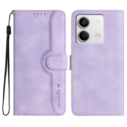 

For Xiaomi Redmi Note 13 4G Heart Pattern Skin Feel Leather Phone Case(Purple)