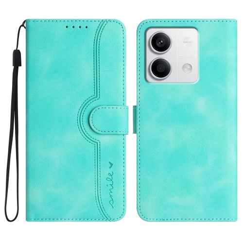 

For Xiaomi Redmi Note 13 4G Heart Pattern Skin Feel Leather Phone Case(Light Blue)