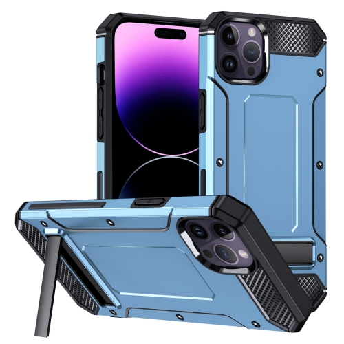 

For iPhone 15 Pro Matte Holder Phone Case(Space Blue)
