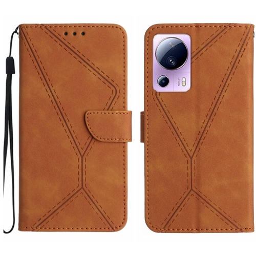 

For Xiaomi 13 Lite Stitching Embossed Leather Phone Case(Brown)
