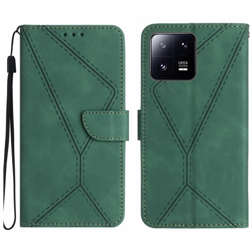 

For Xiaomi 13 Pro Stitching Embossed Leather Phone Case(Green)