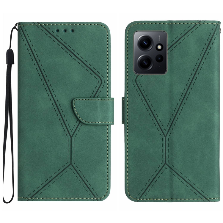 

For Xiaomi Redmi Note 12 4G Stitching Embossed Leather Phone Case(Green)