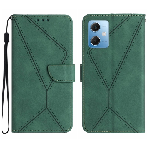 

For Xiaomi Redmi Note 12 5G Stitching Embossed Leather Phone Case(Green)