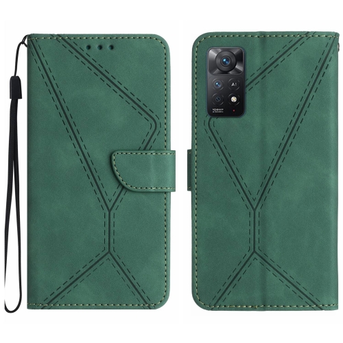 

For Redmi Note 12 Pro 4G/5G Stitching Embossed Leather Phone Case(Green)