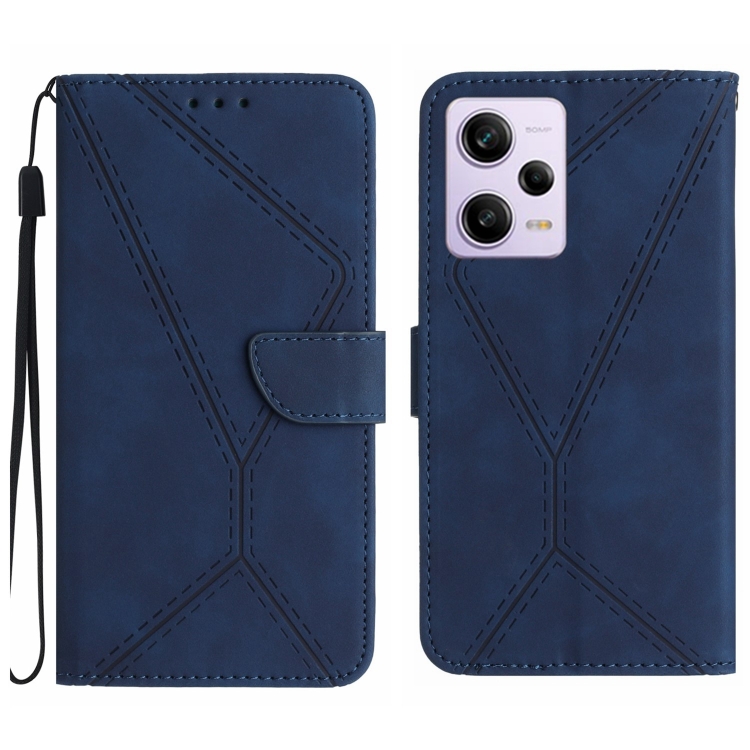 

For Xiaomi POCO X5 Pro Stitching Embossed Leather Phone Case(Blue)