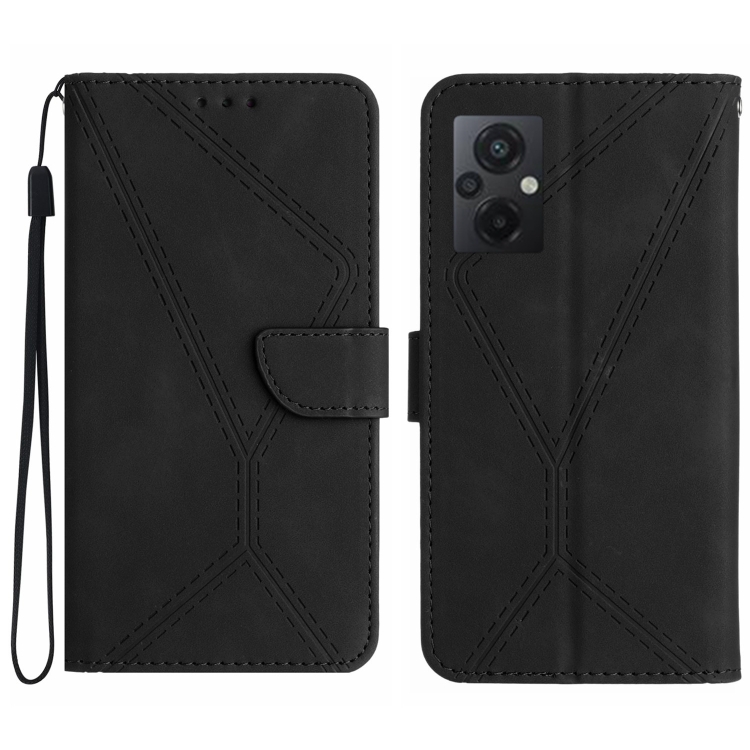 

For Xiaomi POCO M5 / M4 5G Stitching Embossed Leather Phone Case(Black)