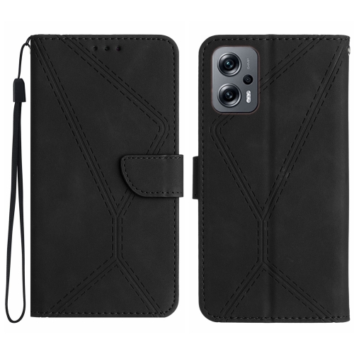 

For Xiaomi POCO X4 GT Stitching Embossed Leather Phone Case(Black)