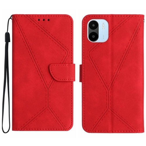

For Xiaomi Redmi A1 / A2 Stitching Embossed Leather Phone Case(Red)