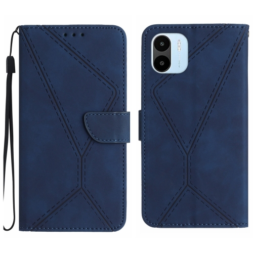 

For Xiaomi Redmi A1 / A2 Stitching Embossed Leather Phone Case(Blue)