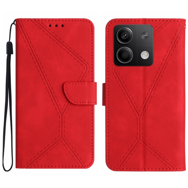 

For Xiaomi Redmi Note 13 4G Global Stitching Embossed Leather Phone Case(Red)